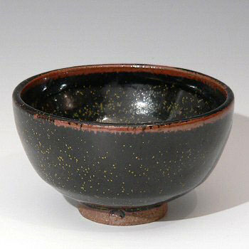 Stoneware Temmoku glazed Tea Bowl