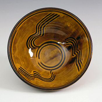 Slipware bowl, combed decoration