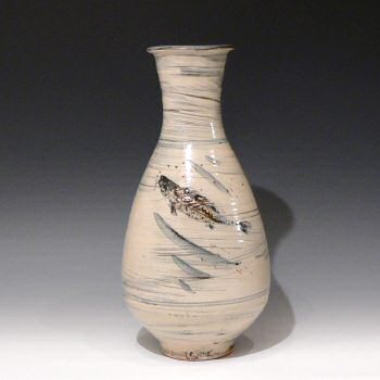 Jim Malone fish bottle vase with fish decoration