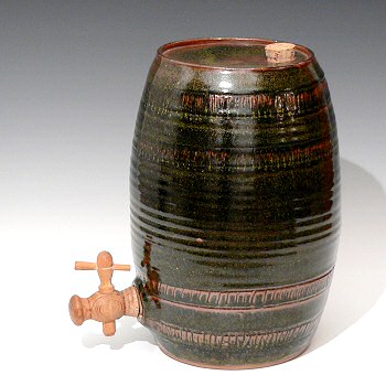 Large stoneware cider barrel, probably by Eddy Hopkins.