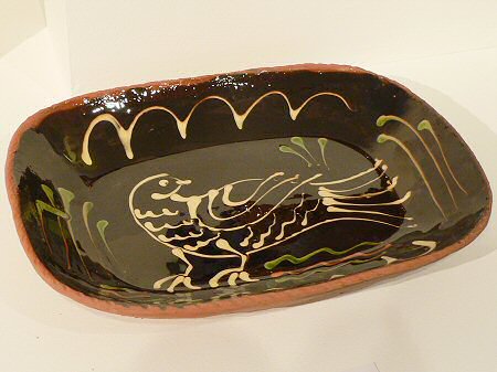 Moulded dish with bird decoration