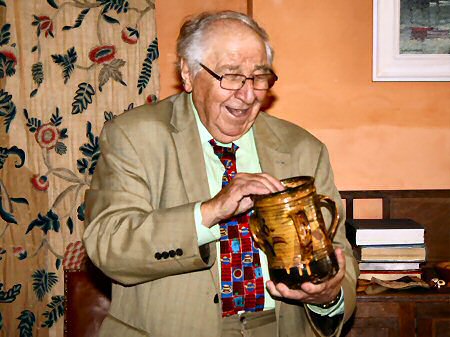Henry with an old Winchcombe earthenware tyg