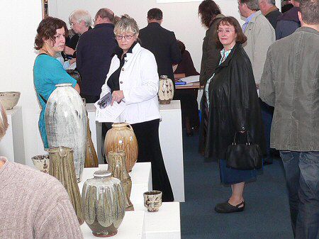 Visitors at the exhibition preview