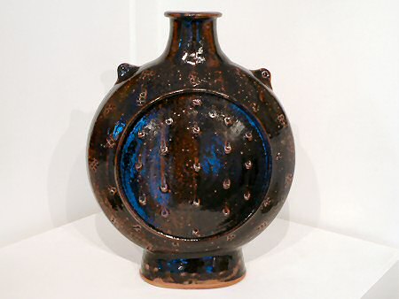 Large pilgrim bottle, temmoku glaze