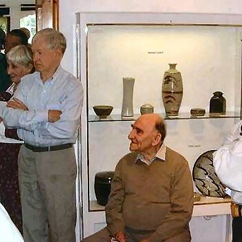 David leach and Reg Moon listening to Henry Sandon's speech at the Pre-View