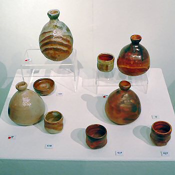 Sake bottles and cups