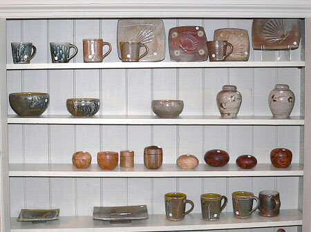 Selection of small salt glazed pots