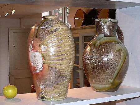 Bottle fired horizontally, salt glazed jug
