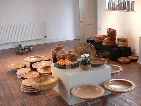 Bowls, platters and chopping boards turned from British hardwoods