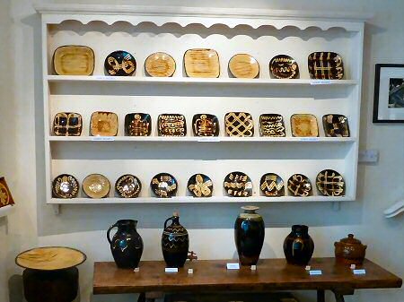 Not in the exhibition - Plate rack featuring slipware by Andrew McGarva