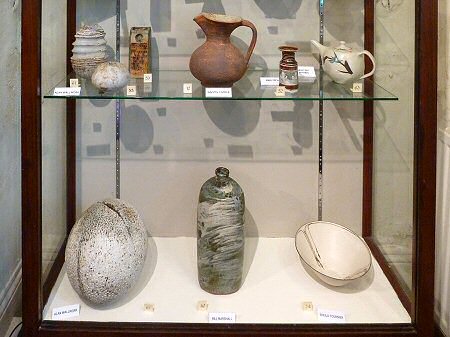 Top row - Three Alan Wallwork pots, Waistel Cooper, Mary Rich and Geoffrey Whiting. Bottom row - Alan Wallwork, Bill Marshall, Sheila Fournier