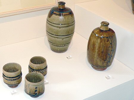 Group of ash glazed pots