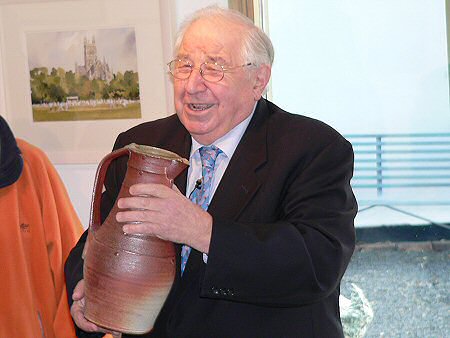 Henry Sandon during his exhibition opening speech