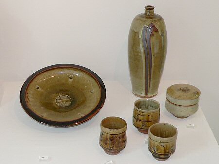 Group of ash glazed pots