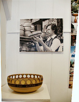 A Queens Silver Jubilee bowl - perforated with a gin bottle cap, allegedly!