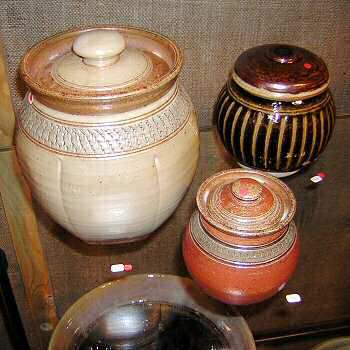 Stoneware storage jars