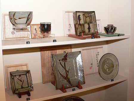 Pots by Hamada Shoji, plate bottom right by Shimaoka