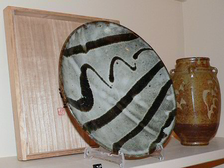 Large plate by Shimaoka Tatsuzo