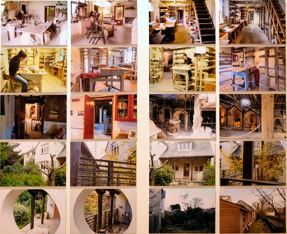 Images showing the pottery buildings 
                before and after restoration