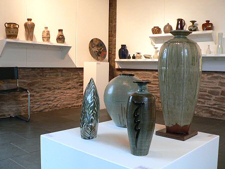 Large pots in foreground by David Leach(2), John Ward and Richard Batterham