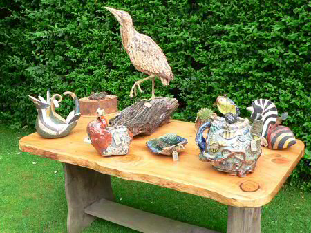 Pots in the garden