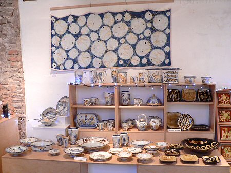 Andrew McGarva with Clare McGarva indigo dyed wall hanging