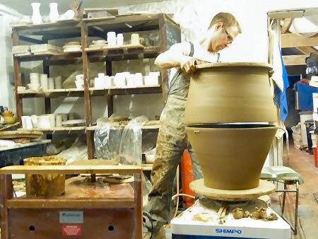 Adam Keeling - Ali Baba Jar, joining the middle section to the base