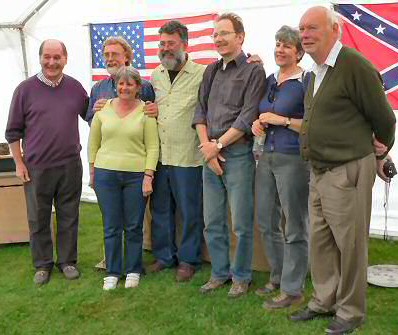 Don Jones, extreme right, at Toff Milway's open weekend in 2009 with from left to right: Ron Wheeler, Toff Milway, Nicki Hopkins, Dan Finnegan, Dave and Anne Wilson.