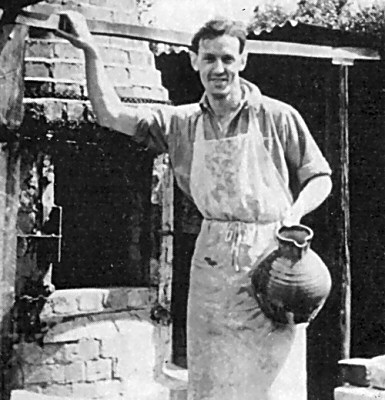 Geoffrey Whiting at his Avoncroft Pottery near Bromsgrove, Worcestershire in 1954