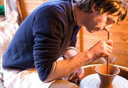 Matt Grimmitt removing excess water with sponge on stick