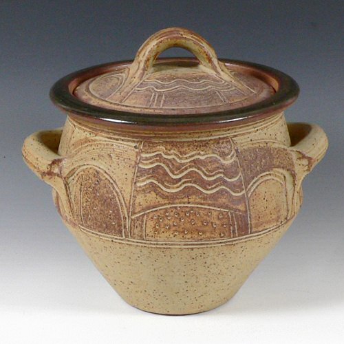 Michael Casson - Lidded jar, dry ash glaze