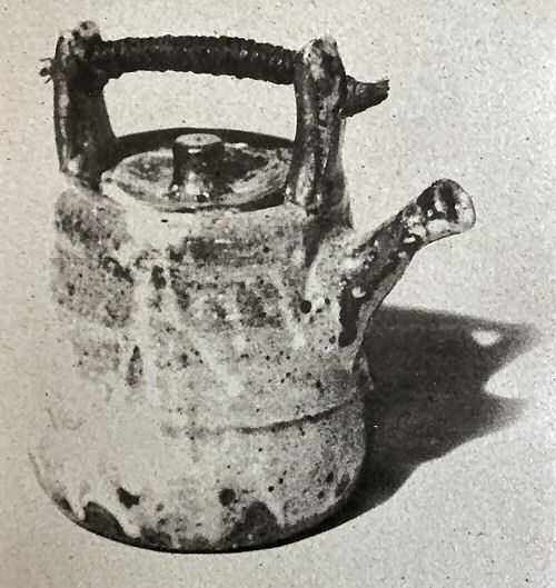 8 inch shino glazed teapot, fired to 1330C
