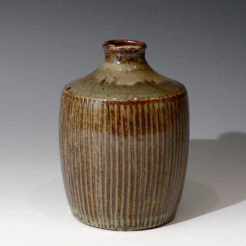 Fluted bottle, 17cm tall