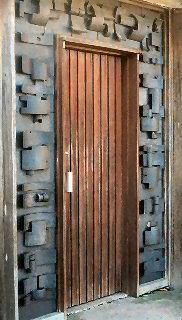 Robert Blatherwick tiled doorway, Holton-cum-Beckering, 1978