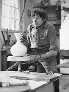 Robert Blatherwick in his workshop in Reepham, 1976