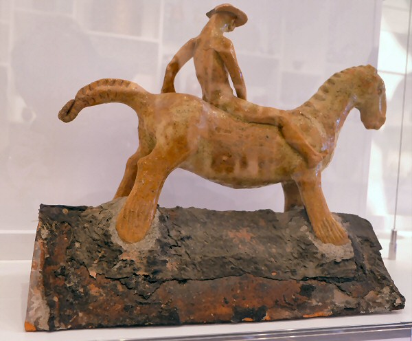 Horse and rider in the Leach Pottery Museum