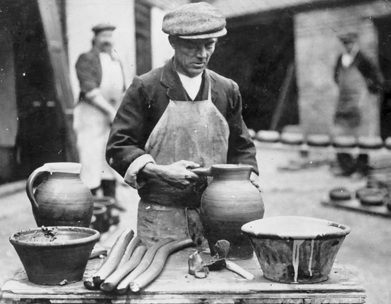 Truro Pottery - Putting a handle on a jug