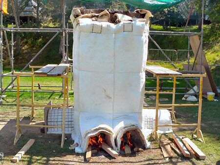 Starting to fire the sculpture kiln