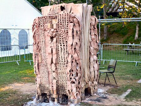 Sculpture kiln after cooling