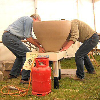 Huge pot which Svend Bayer worked on in his demonstration