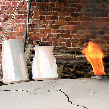 Pots on top of the anagama kiln