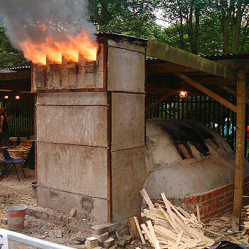 Anagama kiln firing