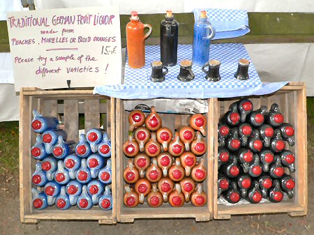 Stefan Bang liqueurs - Blood orange, fig and peach in salt glazed stoneware bottles