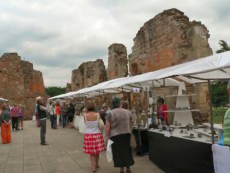Stalls among the abbey ruins