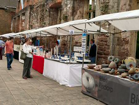 Stalls among the abbey ruins