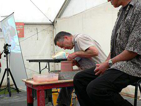 John Jelfs demonstrating