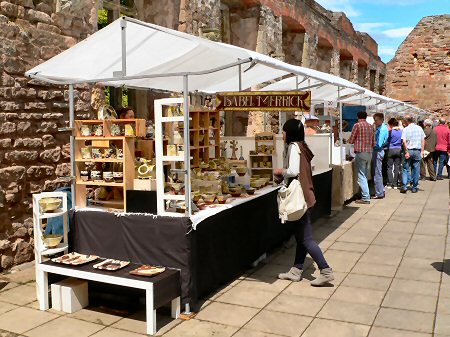 Stalls in the abbey ruins