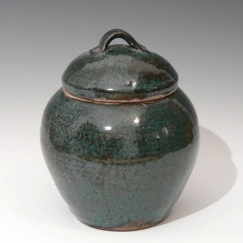 Stoneware ginger jar.