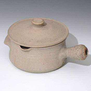 Stoneware Casserole, scraped decoration with temmoku glazed interior.