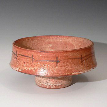 Shino glazed drop rim bowl